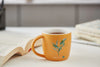 Radiant Leaf Porcelain Mug - Mustard 350ml